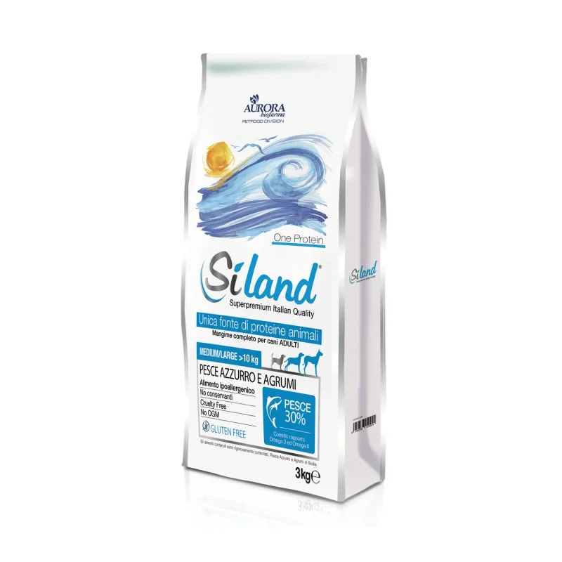 SILAND ONE PROTEIN PESCE AZZURRO E AGRUMI ALIMENTO COMPLETO PER CANI ADULTI TAGLIA MEDIUM/LARGE 3 KG