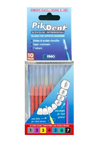 PIKDENT SCOVOLINO INTERDENTALE 4 ROSSO 0,7 MM 10 PEZZI