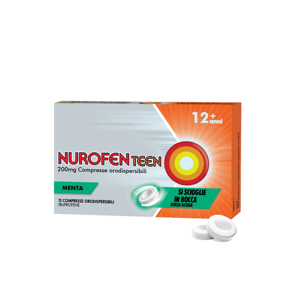 Nurofenteen 200 mg Gusto Menta 12 Compresse Orodispersibili Antinfiammatorio