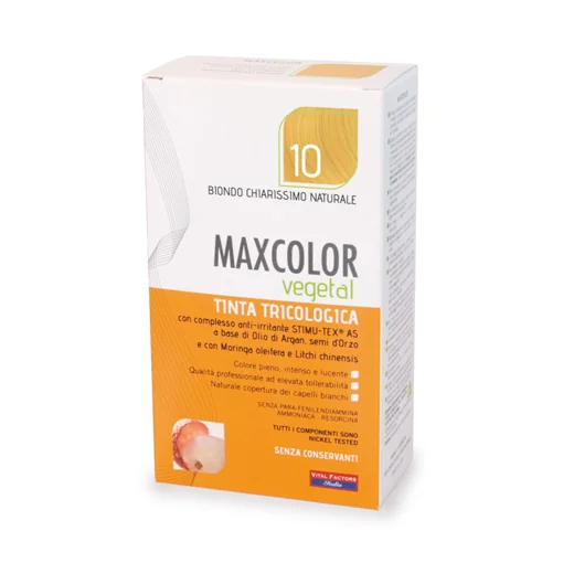 MAX COLOR VEGETAL 10 BIONDO CHIARISSIMO NATURALE 140 ML