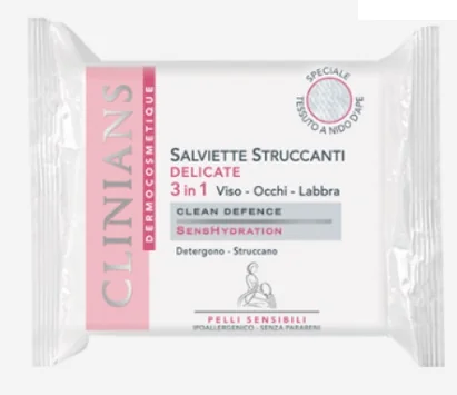 CLINIANS SALVIETTE STRUCCANTI DELICATE 20 PEZZI