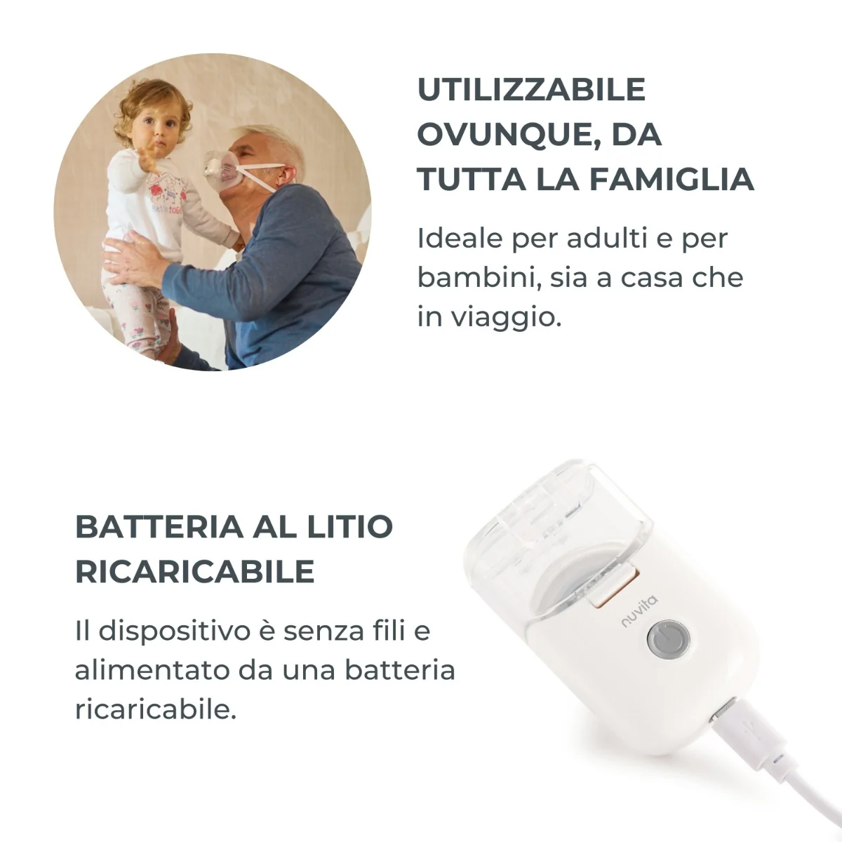 Nuvita Aerosol Mesh Indossabile Dispositivo Tascabile