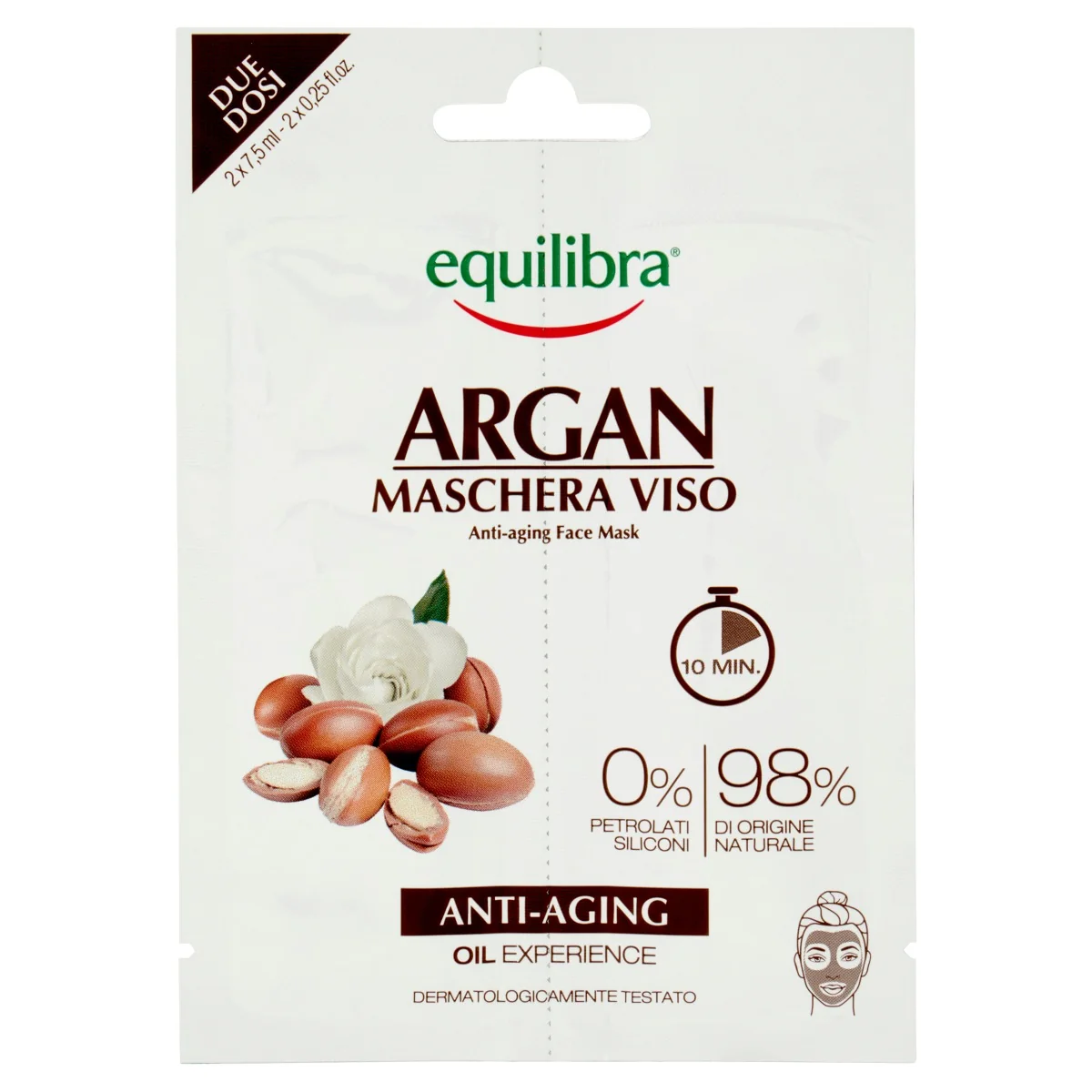 EQUILIBRA ARGAN MASCHERA VISO ANTIAGE 2x7,5 ML