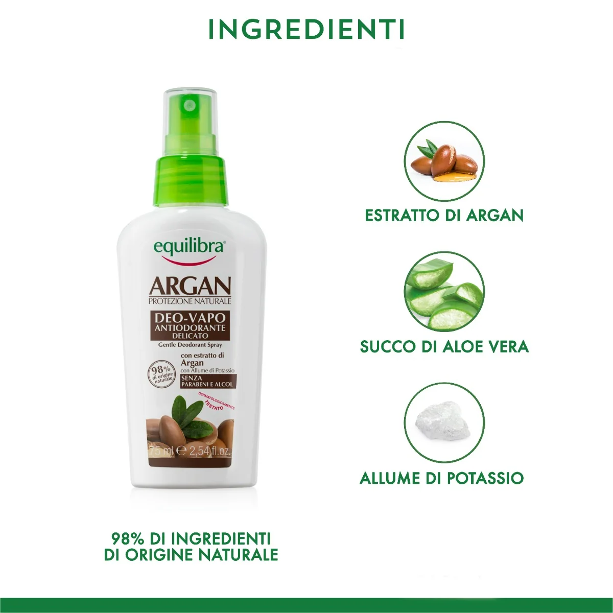 Equilibra Argan Deo-Vapo 75Ml Cattivi Odori