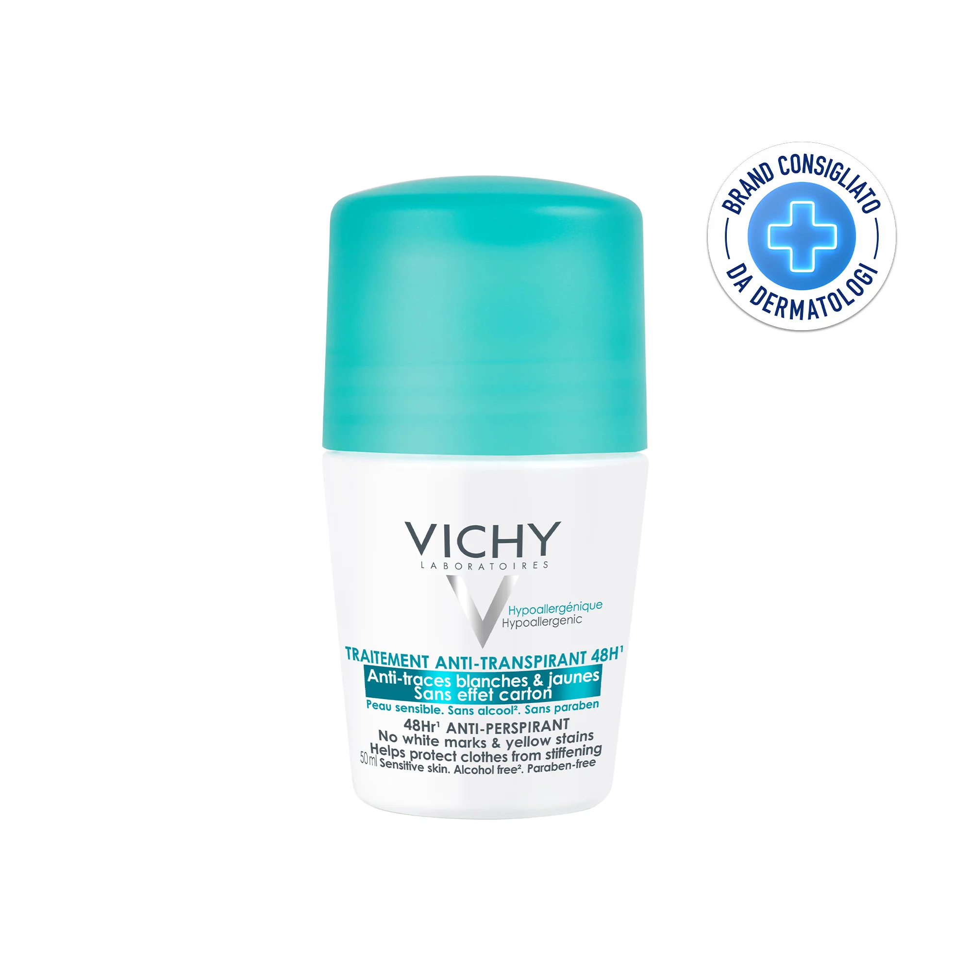 Vichy Deodorante Antitraspirante 50 ml Anti Tracce Bianche e Gialle