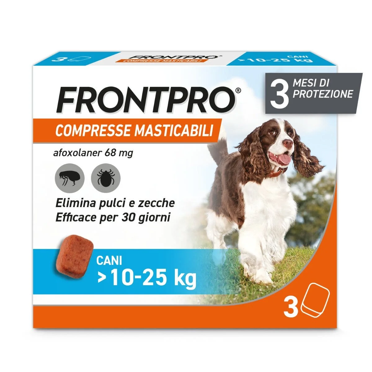 FRONTPRO 3 COMPRESSE MASTICABILI 68MG CANI 10-25KG