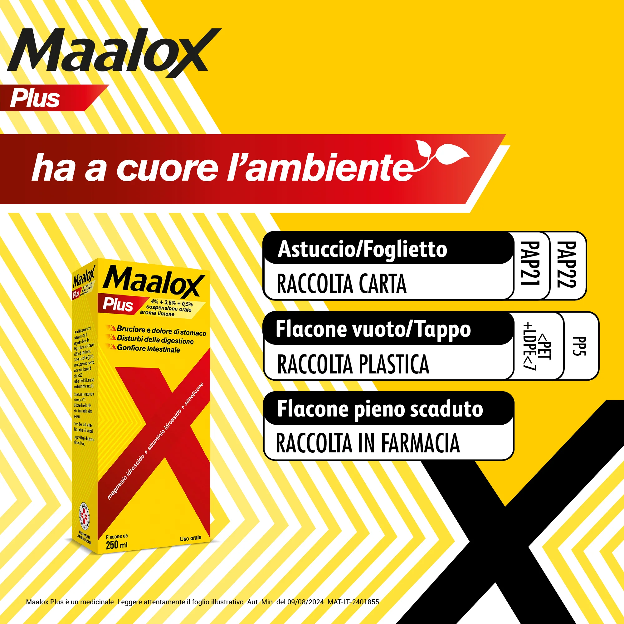 Maalox Plus Sospensione Orale Gusto Limone 250 ml Antiacido