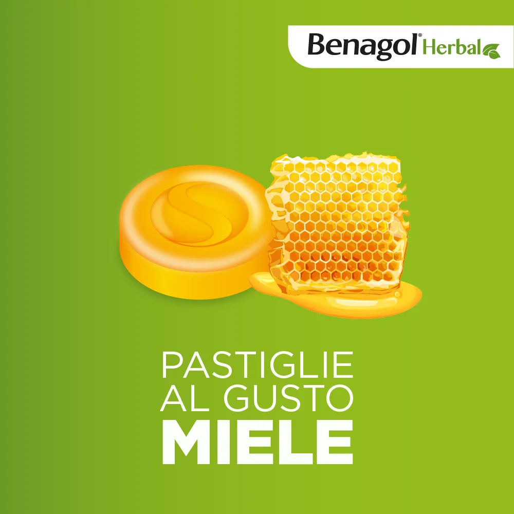 Benagol Herbal Miele 24 Pastiglie Benessere Gola