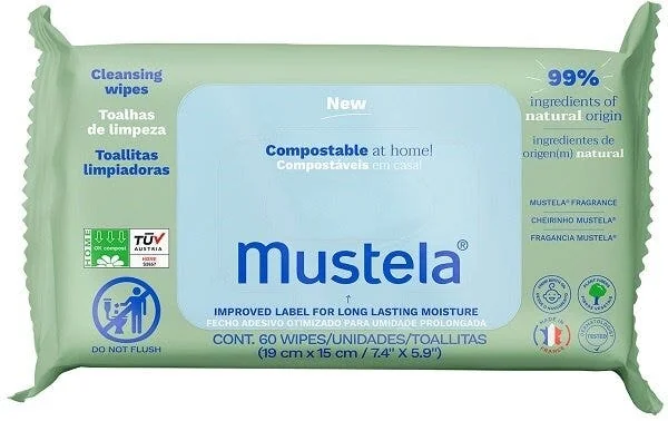 MUSTELA SALVIETTE COMPOSTABILI PROFUMATE 60 PEZZI