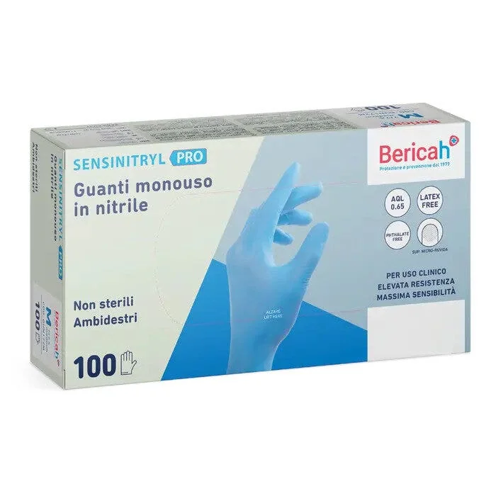 GUANTO MONOUSO SENSINITRYL PRO IN NITRILE MEDIUM 100 PEZZI