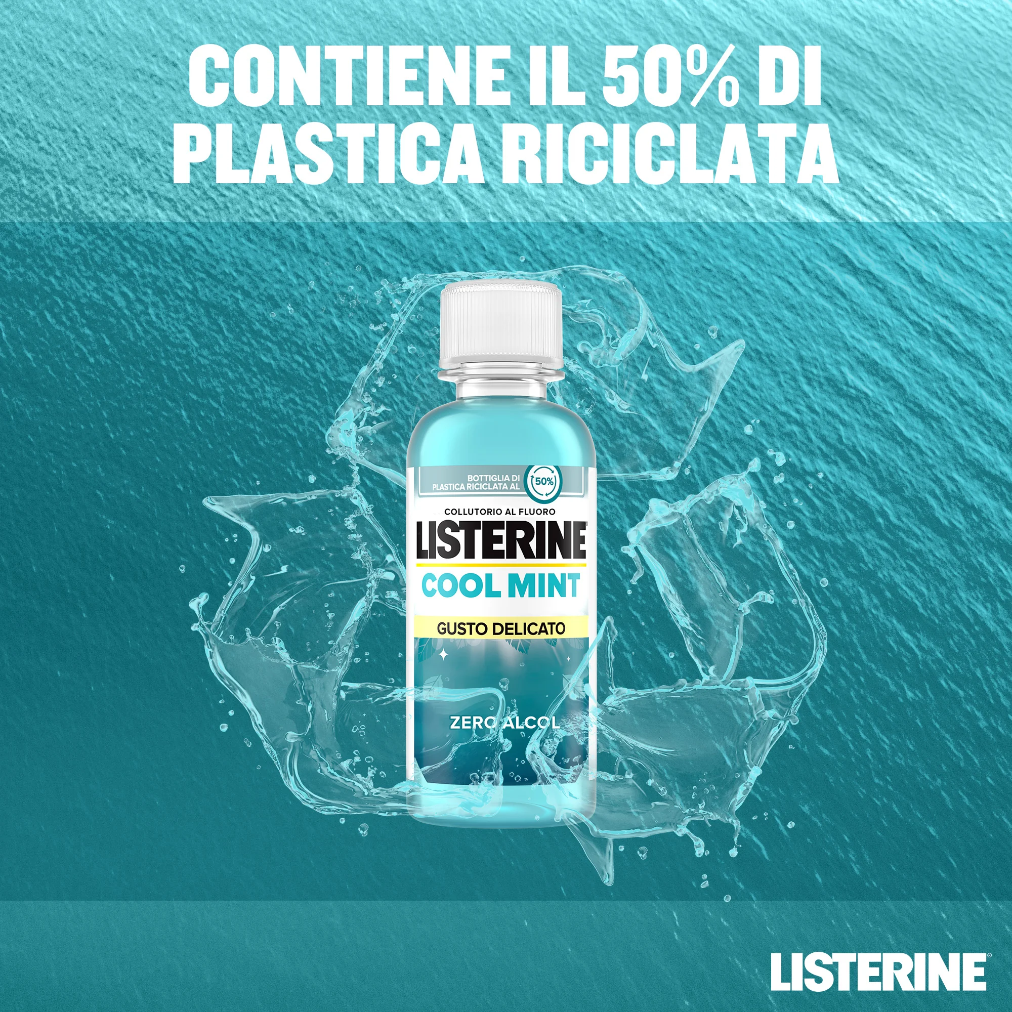 Listerine Cool Mint Gusto Delicato Collutorio Alito Fresco 95 ml 