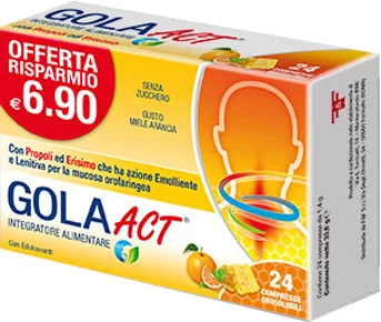 GOLA ACT MIELE ARANCIA INTEGRATORE PER LA GOLA 20 COMPRESSE OROSOLUBILI