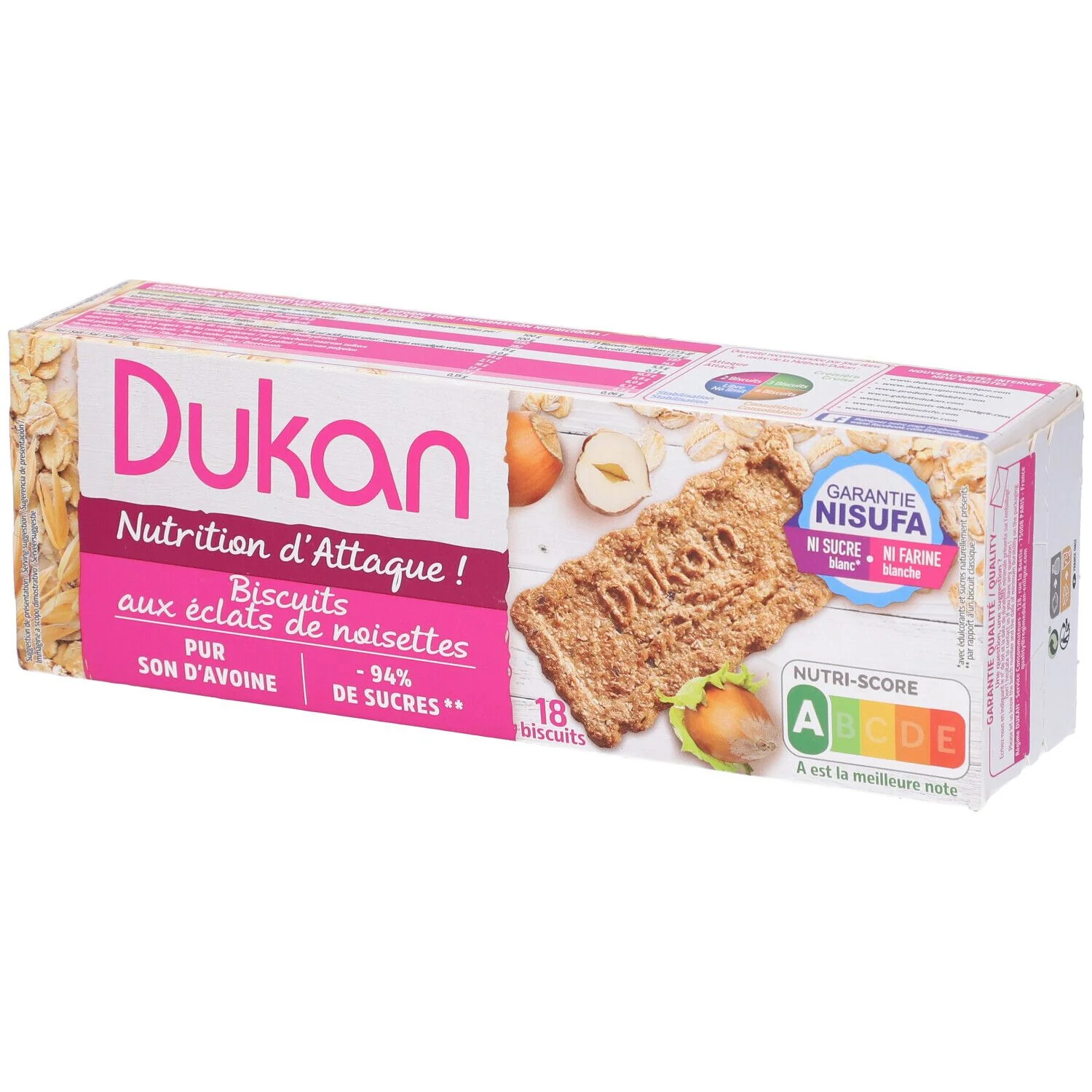 DUKAN BISCOTTI CRUSCA DI AVENA ALLA NOCCIOLA 18 BISCOTTI