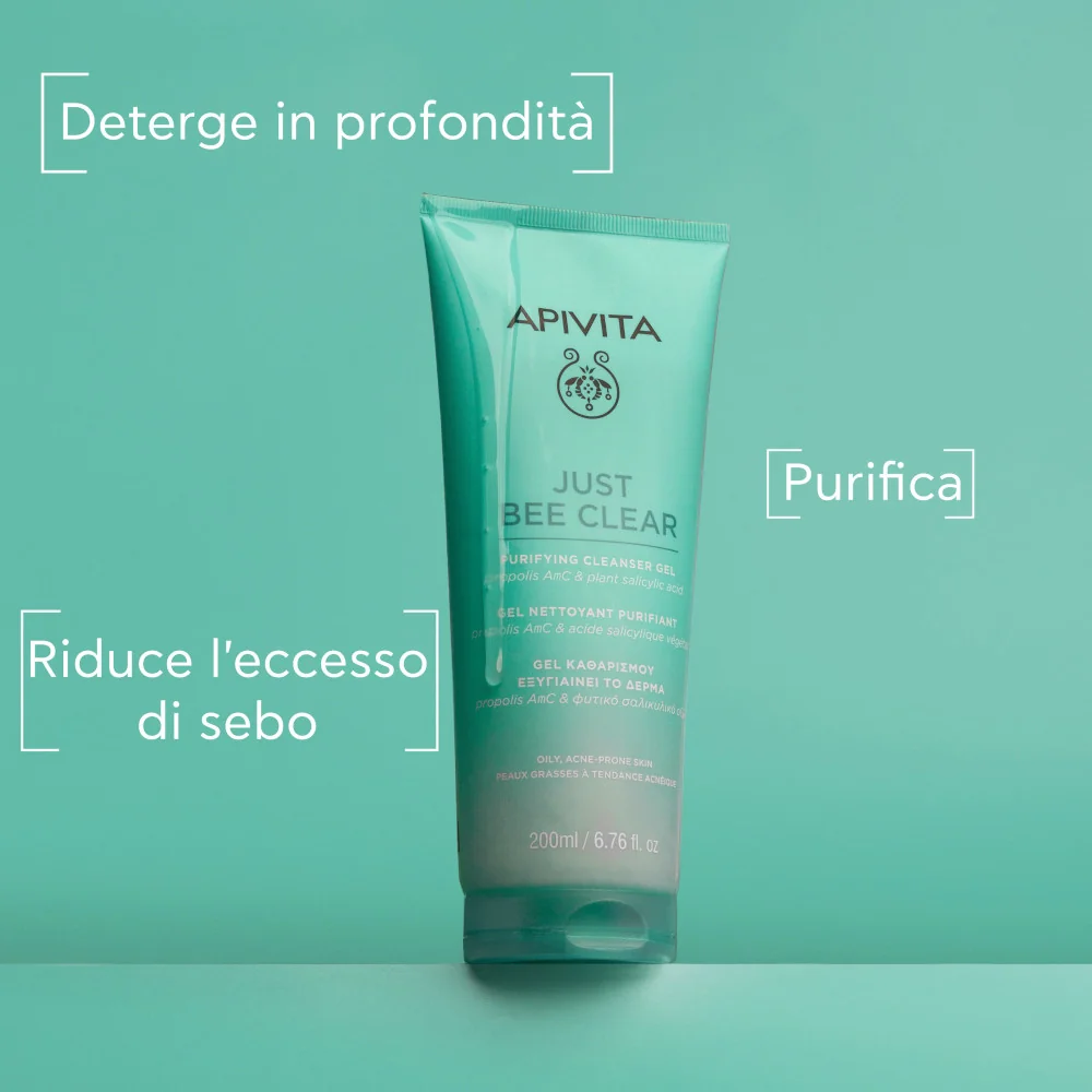 Apivita Just Bee Clear Cleans 200 ml Gel Detergente Purificante