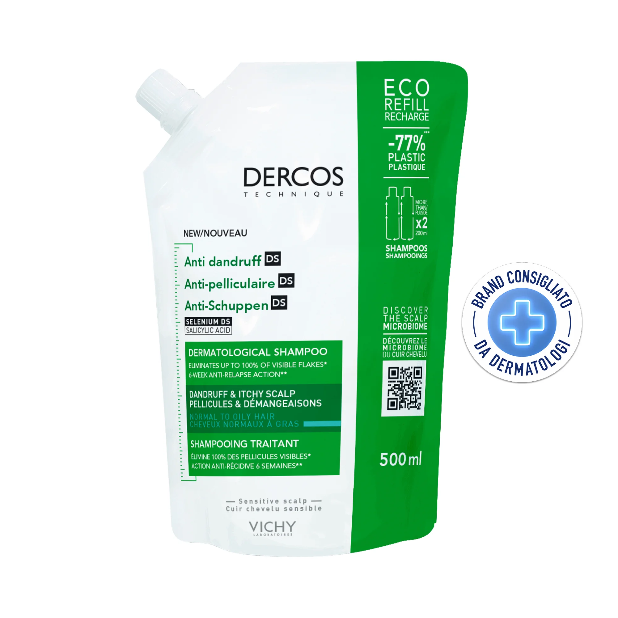 VICHY DERCOS ECO RICARICA SHAMPOO ANTI FORFORA 500 ML