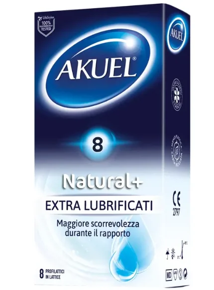 AKUEL NATURAL+ EXTRALUBR 8 PEZZI