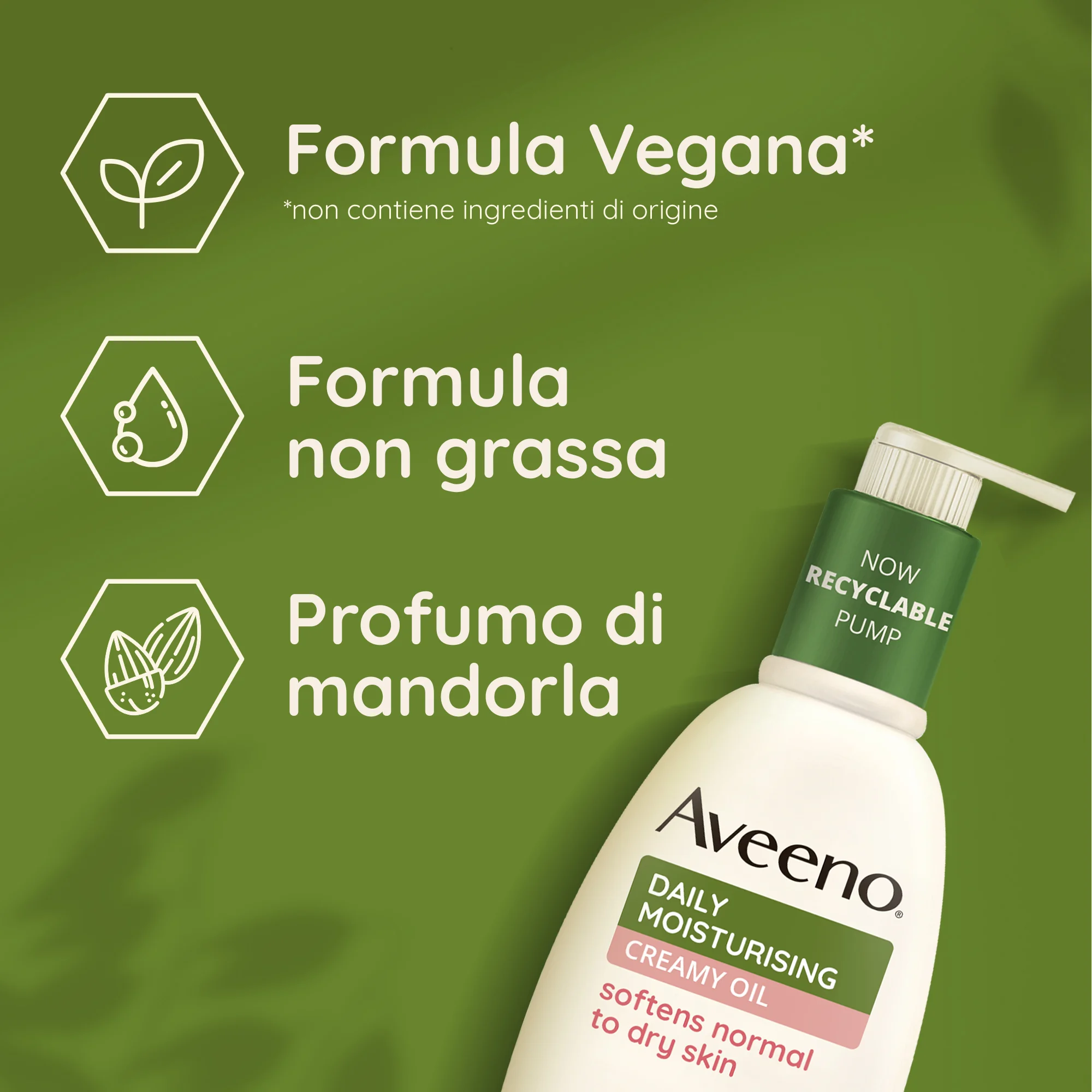 Aveeno Daily Moisturizing Crema Olio Con Olio di Mandorle Dolci