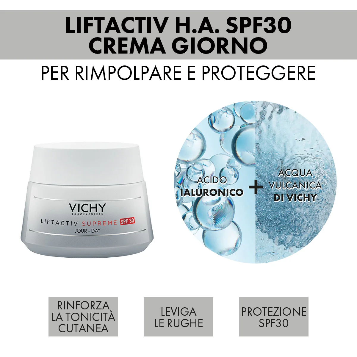 Cofanetto Supreme Natale 2023 Liftactiv H.A. Epidermic Filler Siero + Liftactiv H.A. Spf30 Crema Giorno + Liftactiv H.A. Crema Notte.