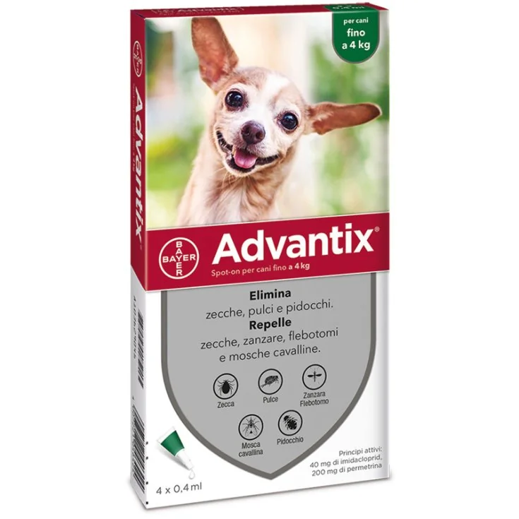 ADVANTIX SPOTON 4 PIPETTE VERDE 04 KG