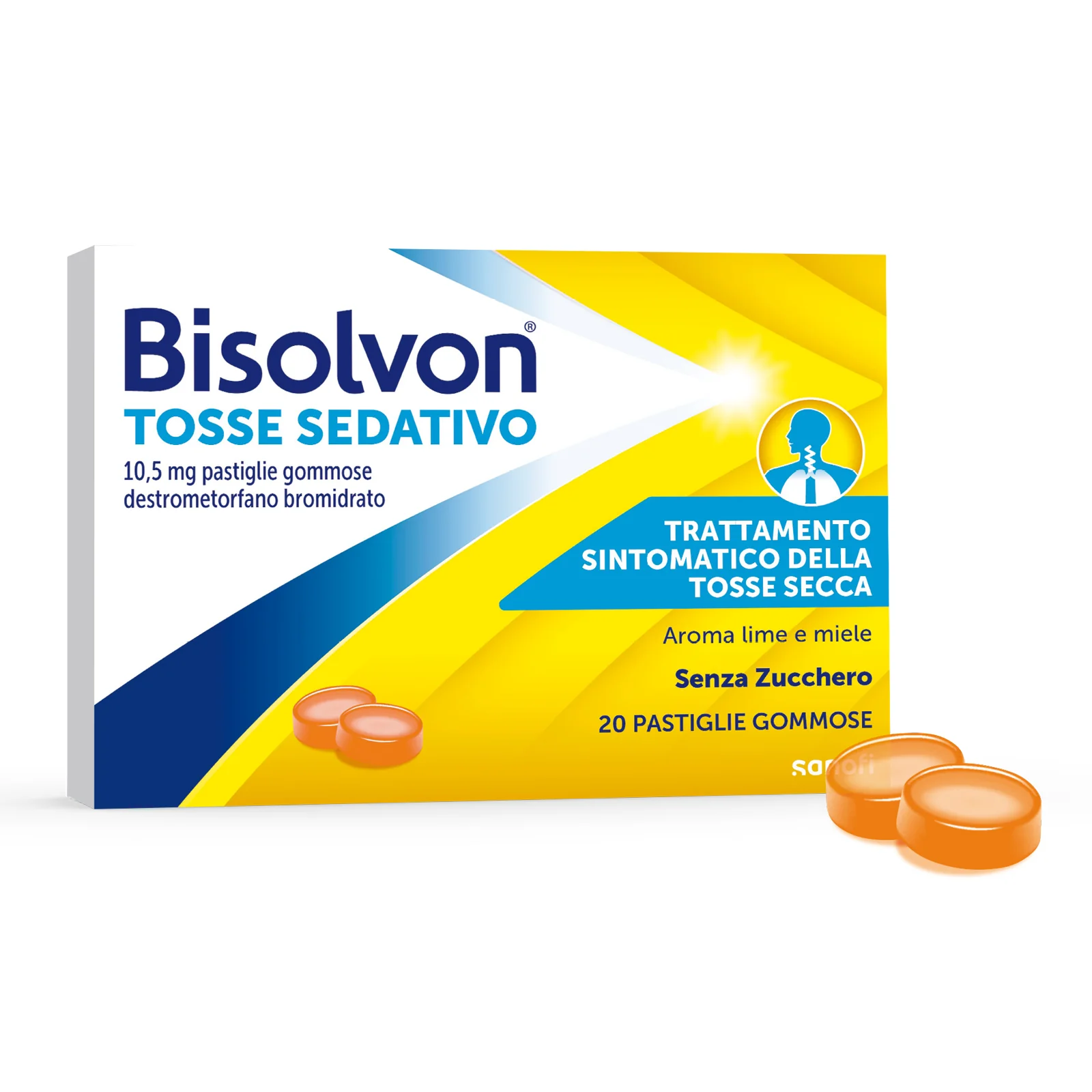 Bisolvon Tosse Sedativo 10,5 mg 20 Pastiglie Gommose Calma la Tosse