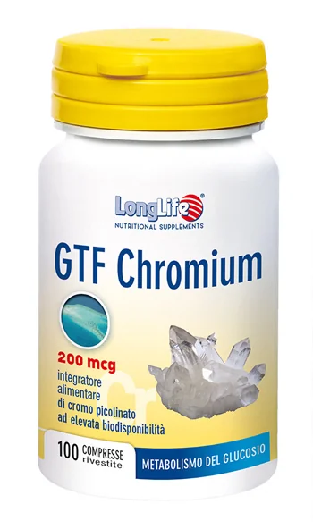 LONGLIFE GTF CHROMIUM INTEGRATORE DI CROMO PICOLINATO 100 COMPRESSE