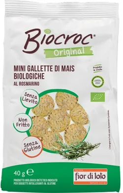 FIOR DI LOTO BIOCROC MINI GALLETTE DI MAIS AL ROSMARINO 40 G