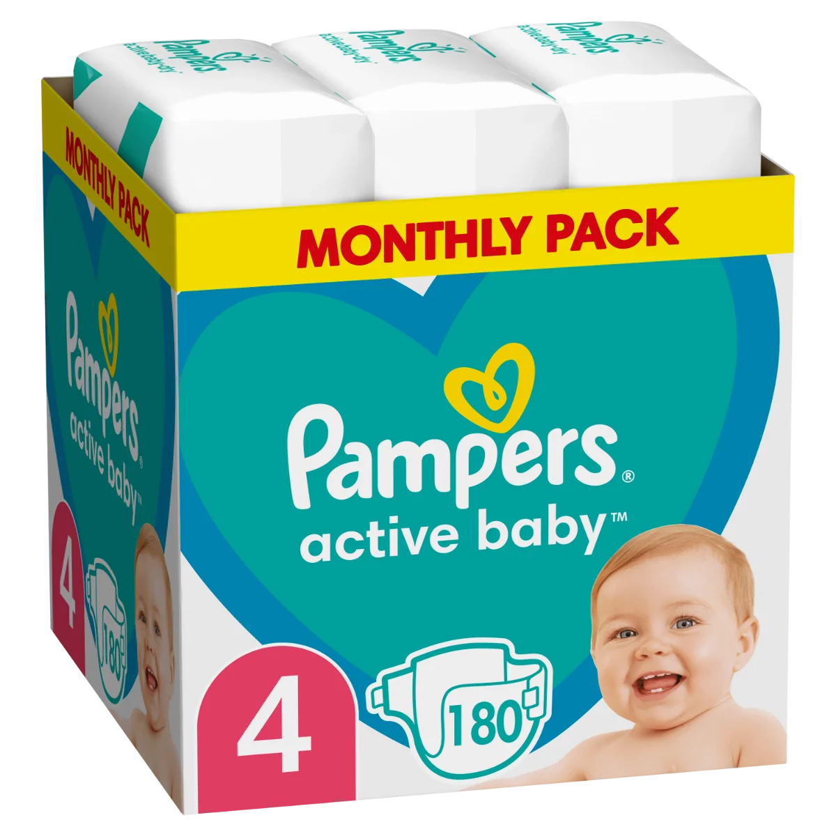 Pampers Active Baby Nappies 4X180 9-14 Kg