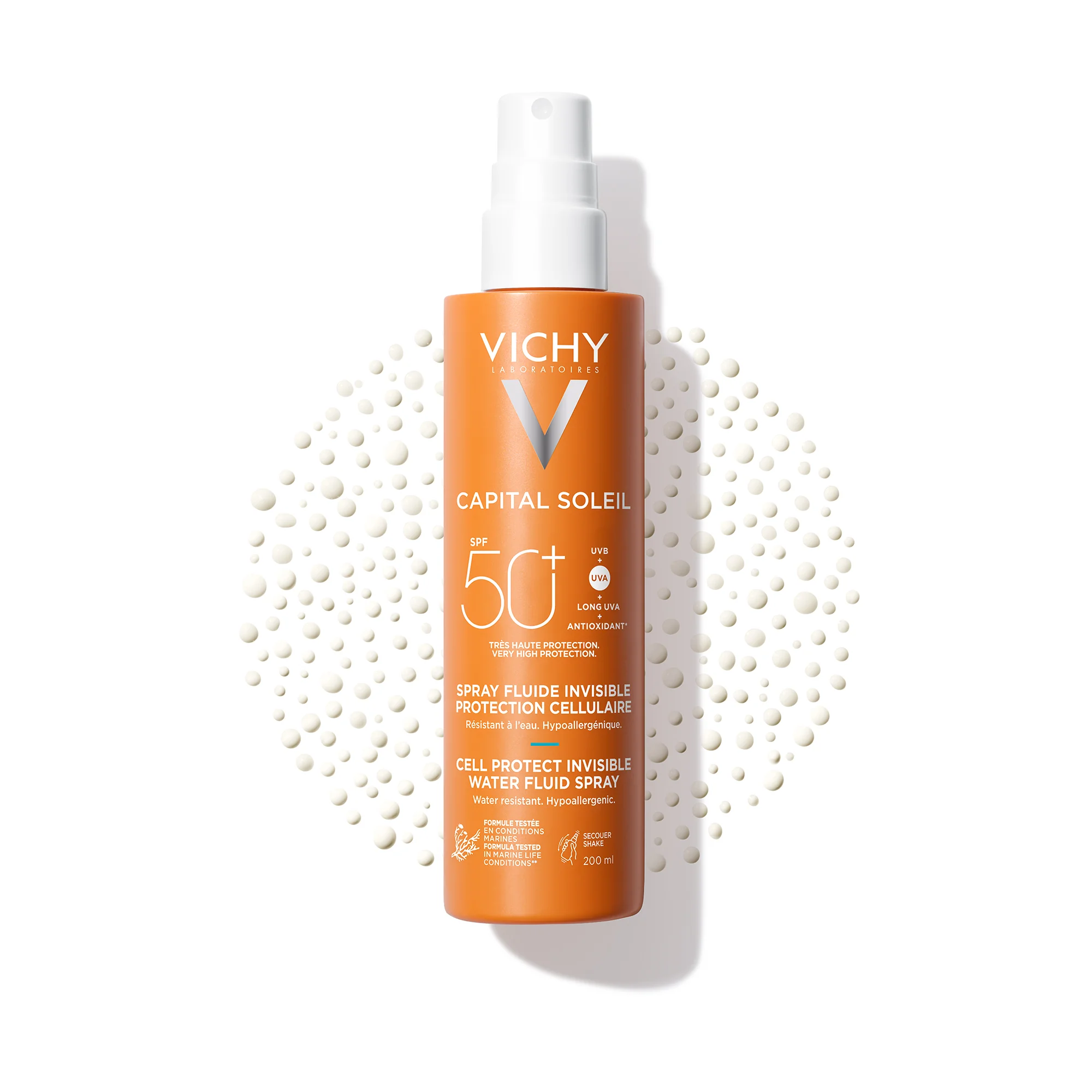 Vichy Capital Soleil Spray Spf50+ 200 ml Protezione solare viso e corpo