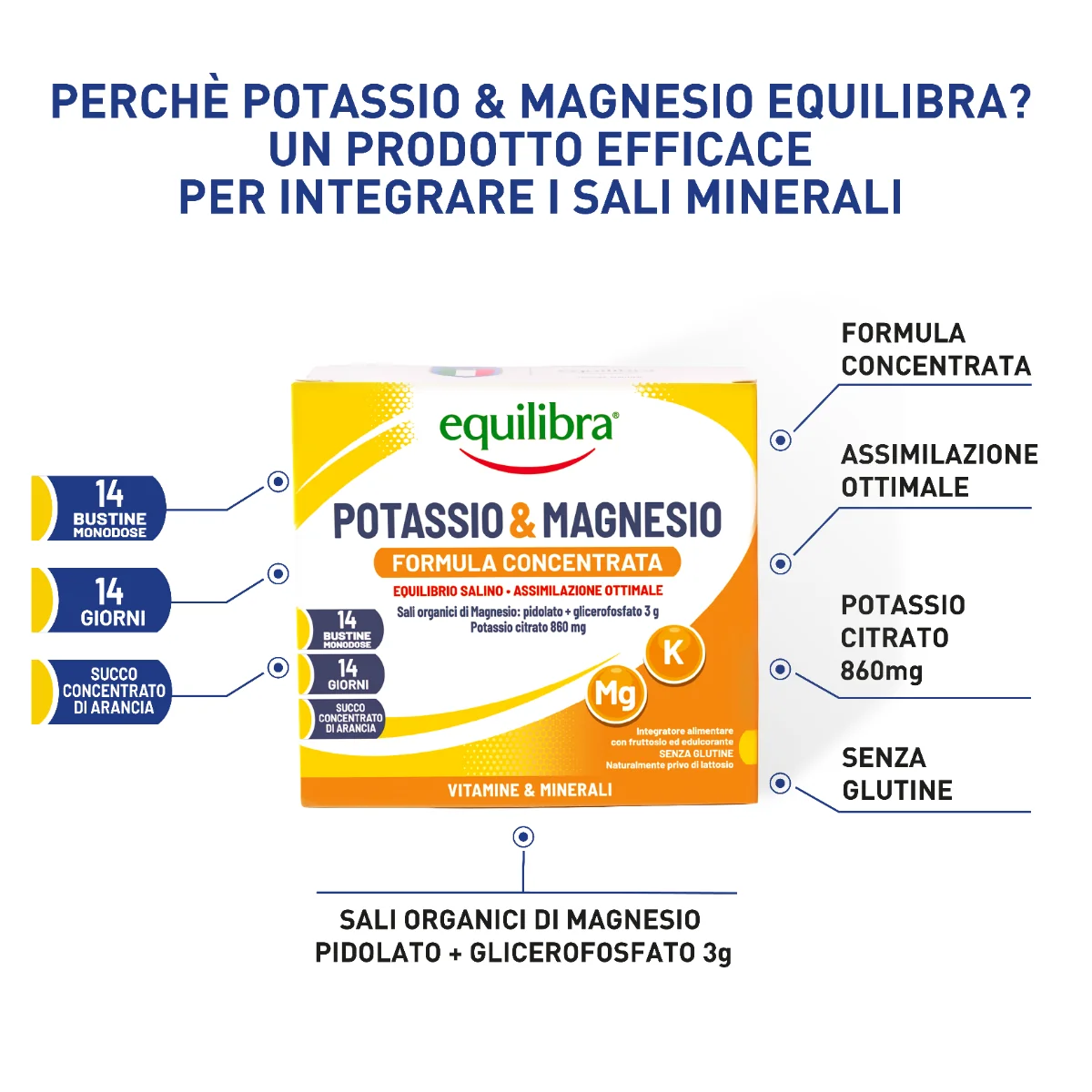 Equilibra Potassio&Magnesio 30 Bustine Sali Minerali