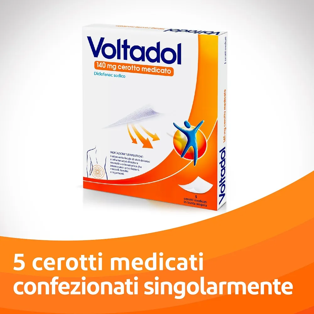 Voltadol 140 mg Diclofenac Sodico Dolori Articolari 5 Cerotti Medicati 
