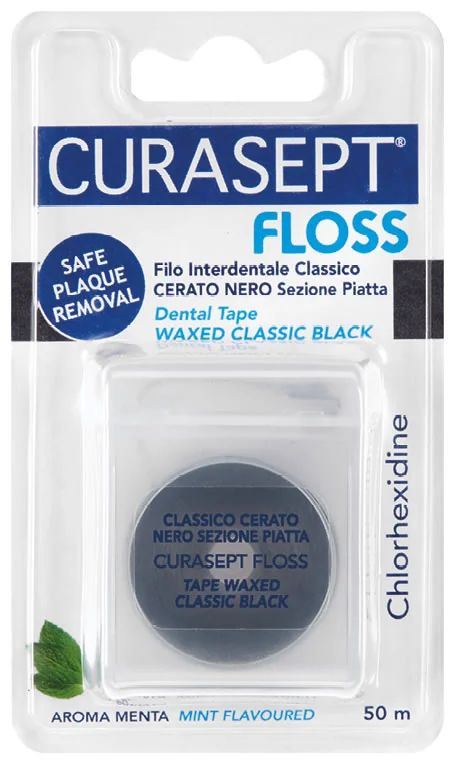 CURASEPT FLOSS NERO CERATO FILO INTERDENTALE CON CLOREXIDINA 50 M