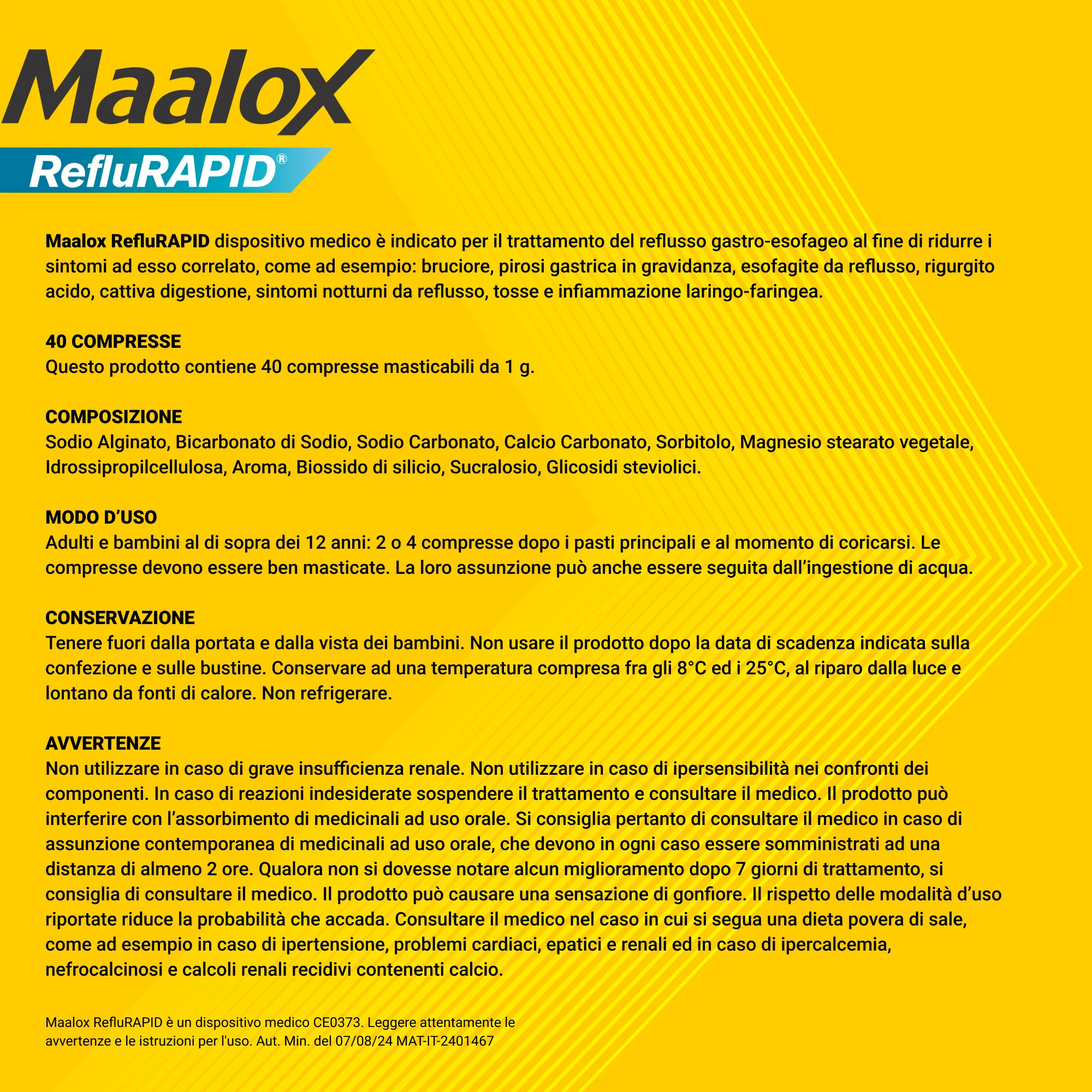 Maalox Reflurapid 40 Compresse Masticabili Reflusso e Acidità