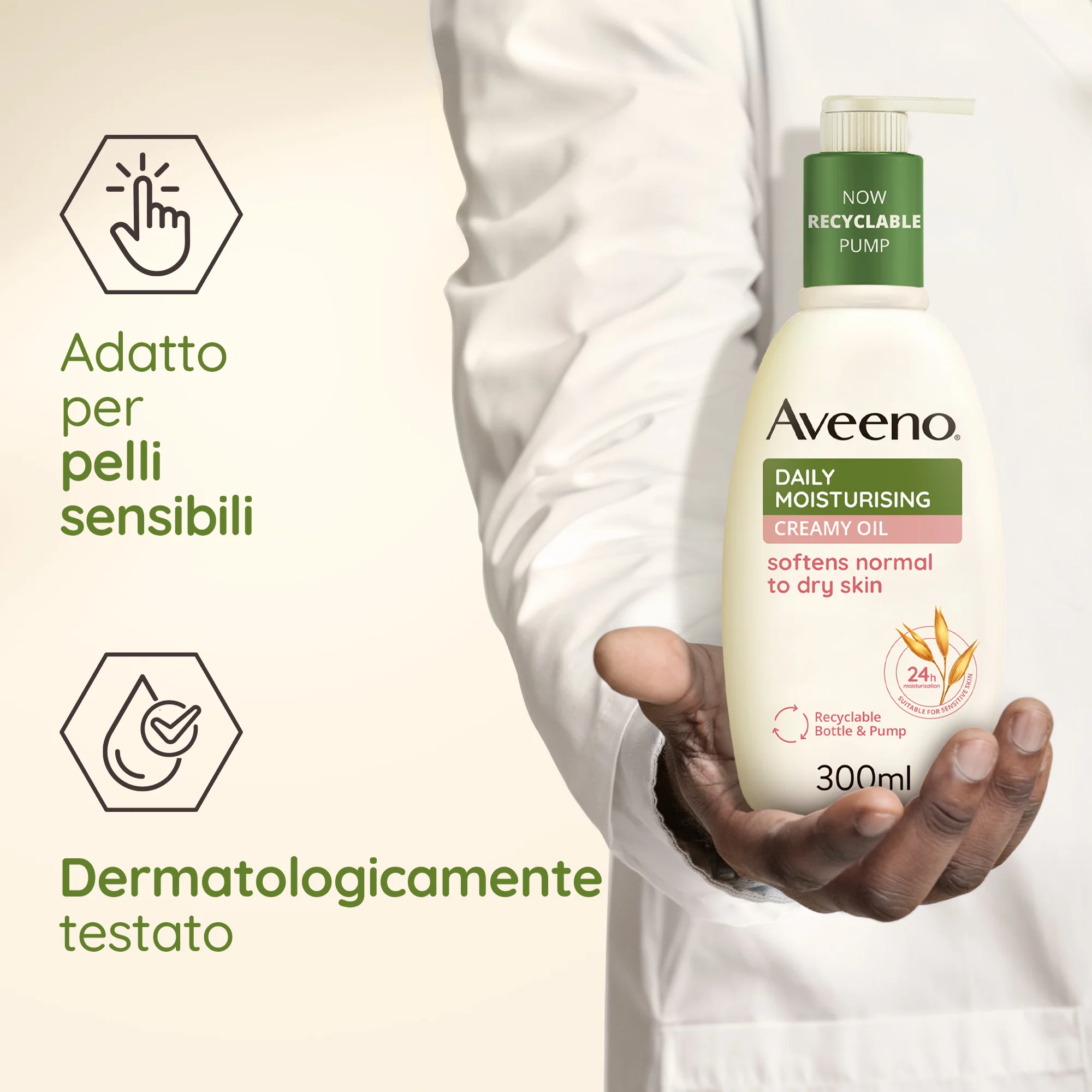 Aveeno Daily Moisturizing Crema Olio Con Olio di Mandorle Dolci