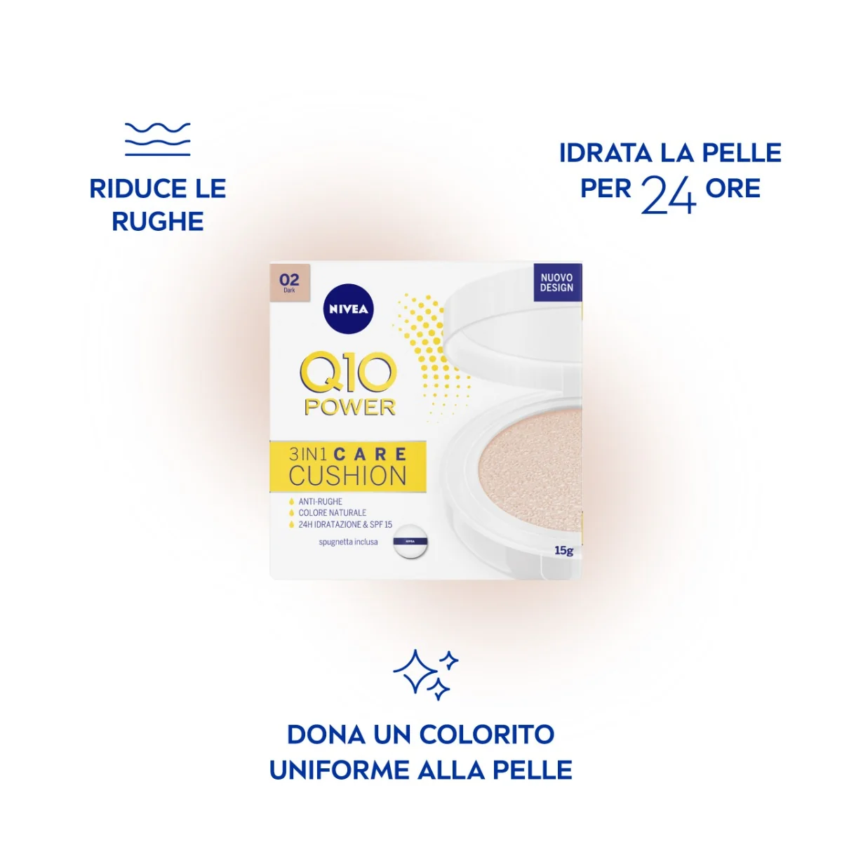 Nivea Q10 Plus Anti-Age 3 in 1 Skin Care Cushion Light/Medium Anti-rughe, Idratante