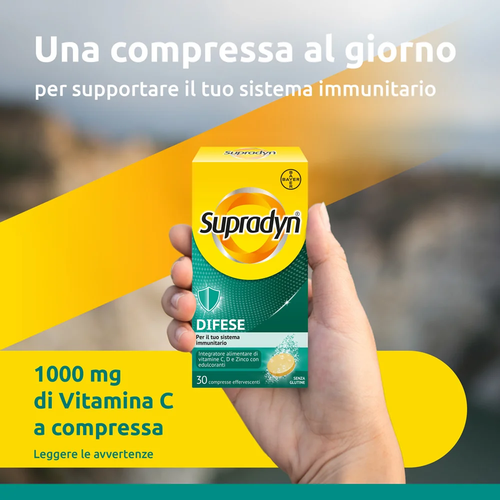 Supradyn Difese 30 Compresse Effervescenti Vitamine C, D e Zinco