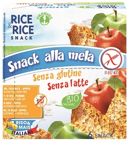 RICE&RICE SNACK DI RISO ALLA MELA BIOLOGICO SENZA GLUTINE 6X21 G