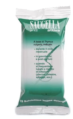 SAUGELLA ATTIVA SALVIETTINE DETERGENTI 15 SALVIETTINE