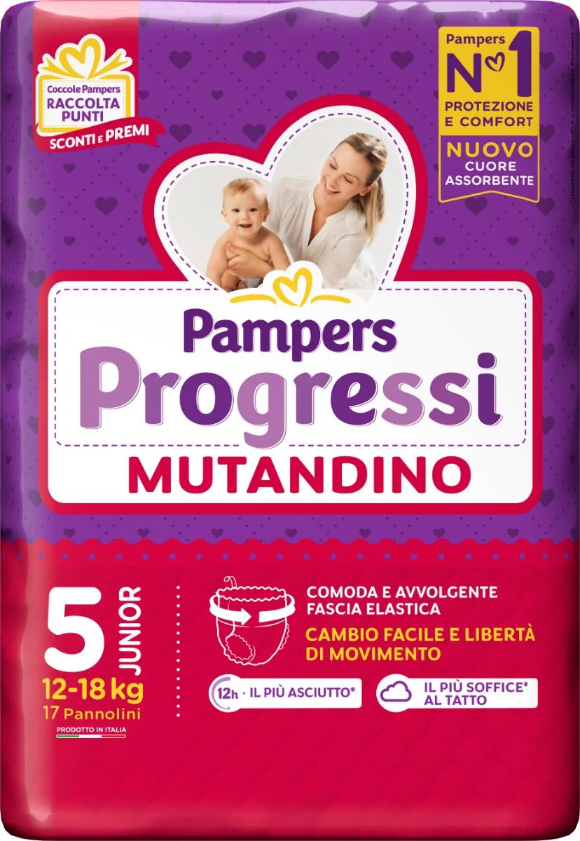 PAMPERS PROGRESSI MUTANDINA JUNIOR 17 PEZZI