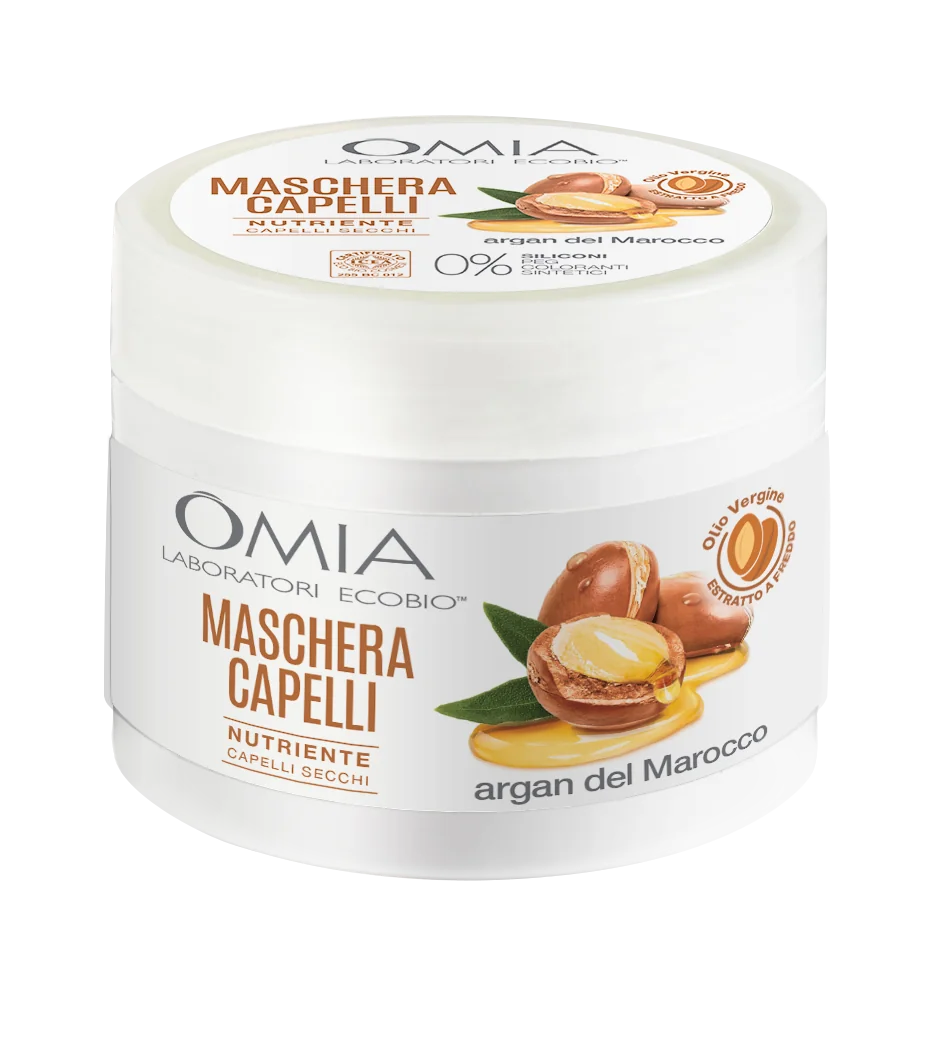 OMIA MASCHERA ERBORISTICA RISTRUTTURANTE CON OLIO DI ARGAN BIO PER CAPELLI SFIBRATI 250 ML