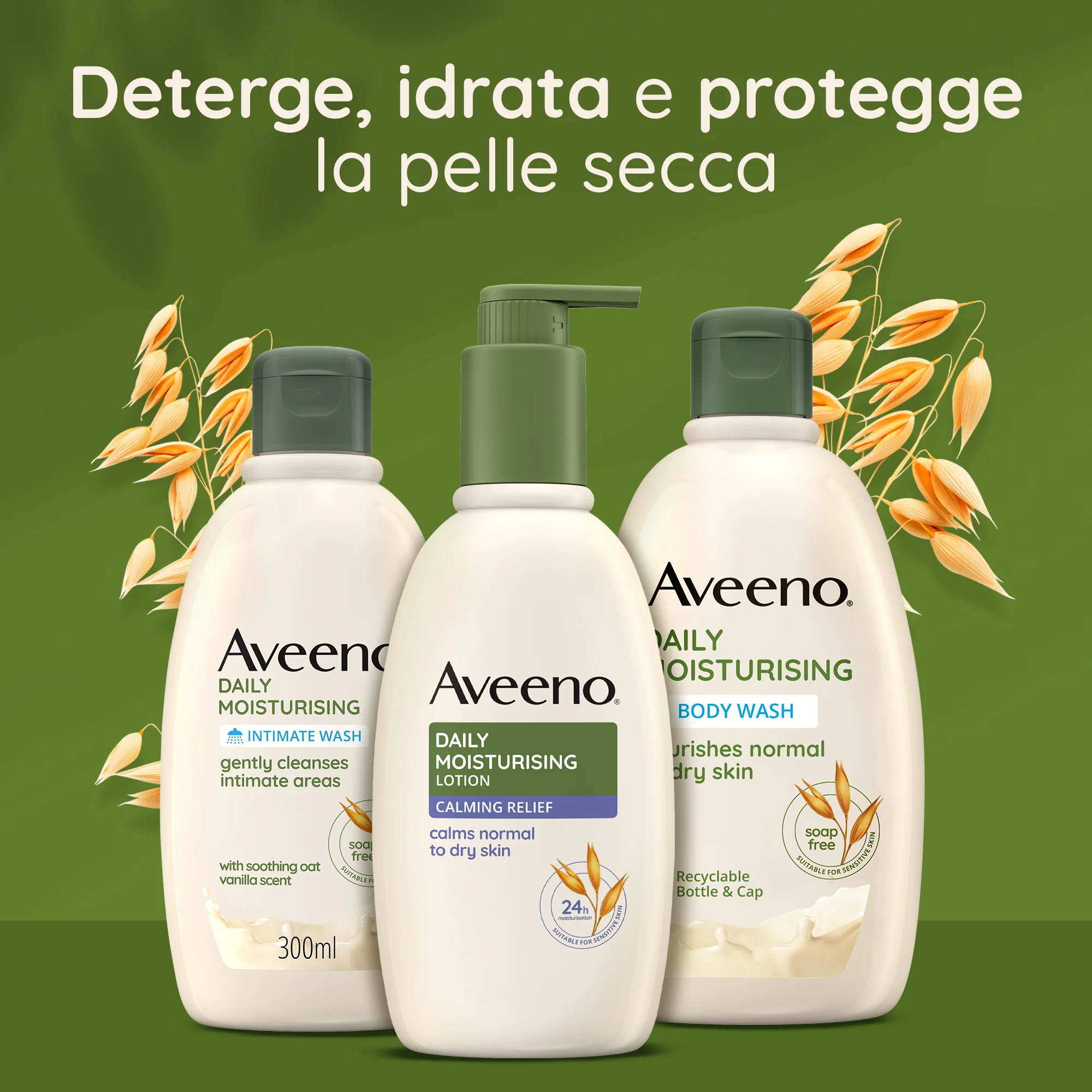 Aveeno Daily Moisturising Crema Corpo Idratante Lavanda 300 ml Per pelli normali normali, secche e sensibili