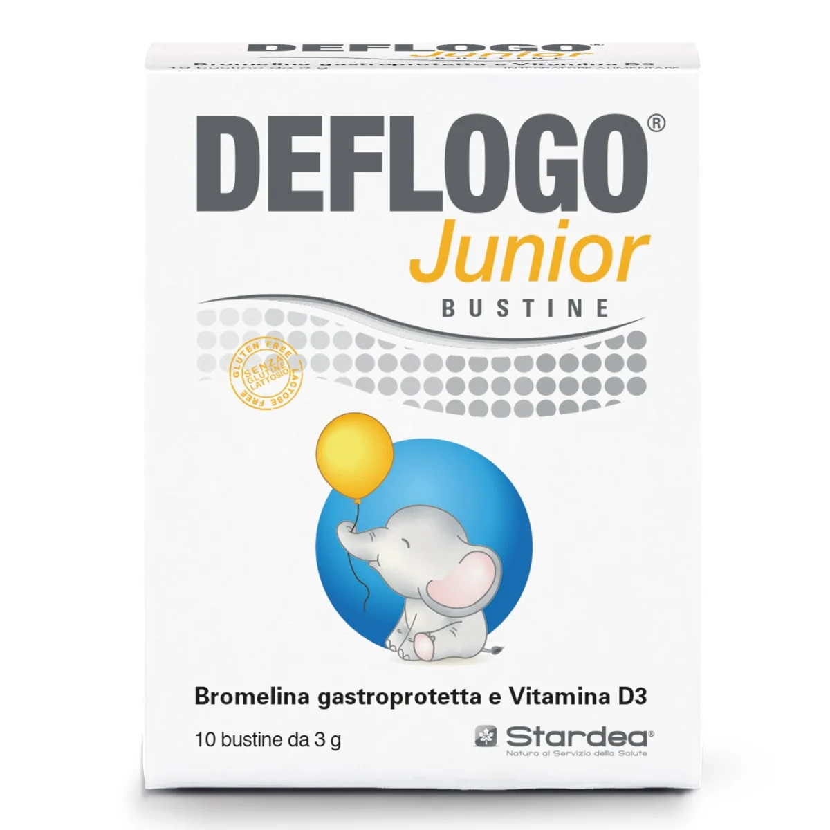 DEFLOGO JUNIOR INTEGRATORE CON BROMELINA 10 BUSTINE