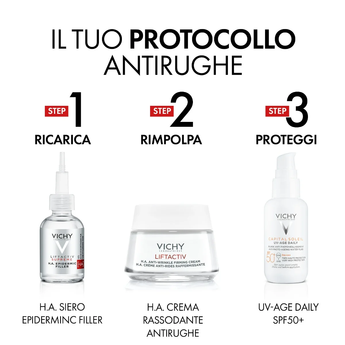 Vichy Liftactiv H.A. Crema Pelle da Normale a Mista 50 ml Rassodante e Anti-rughe