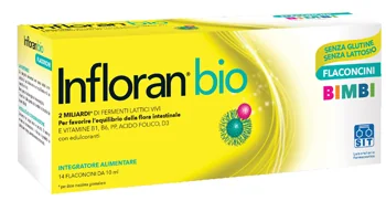 INFLORAN BIO BIMBI INTEGRATORE BENESSERE FLORA INTESTINALE BAMBINI 14 FLACONCINI