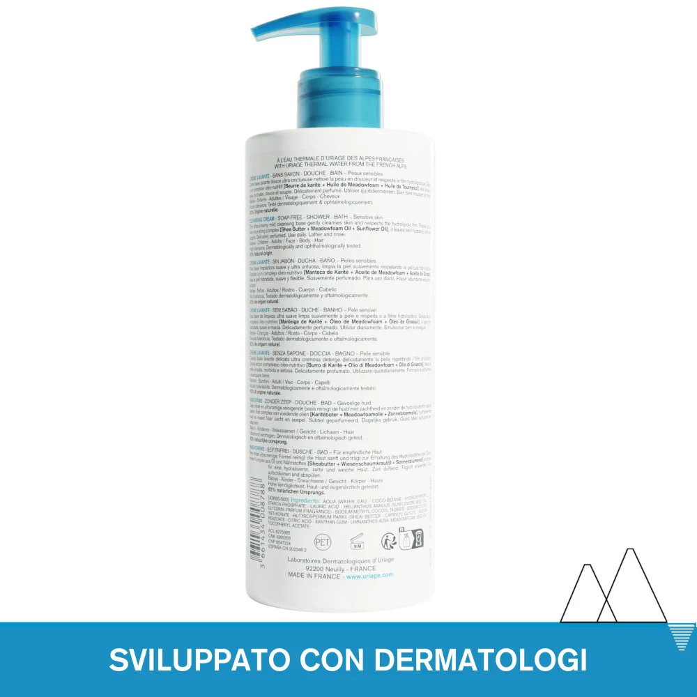 Uriage Crema Lavante Detergente e Nutriente Viso Corpo e Capelli 500 ml 