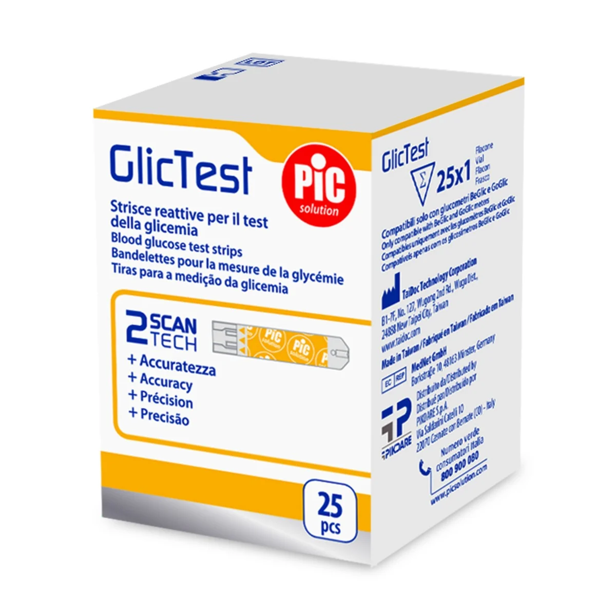 PIC STRISCE GLICTEST 25 PEZZI