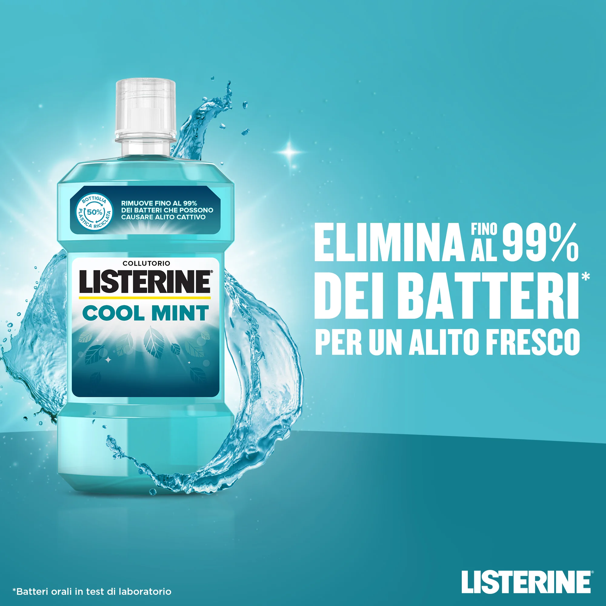 Listerine Coolmint Collutorio Antiplacca 500 ml Rinfrescante Alito