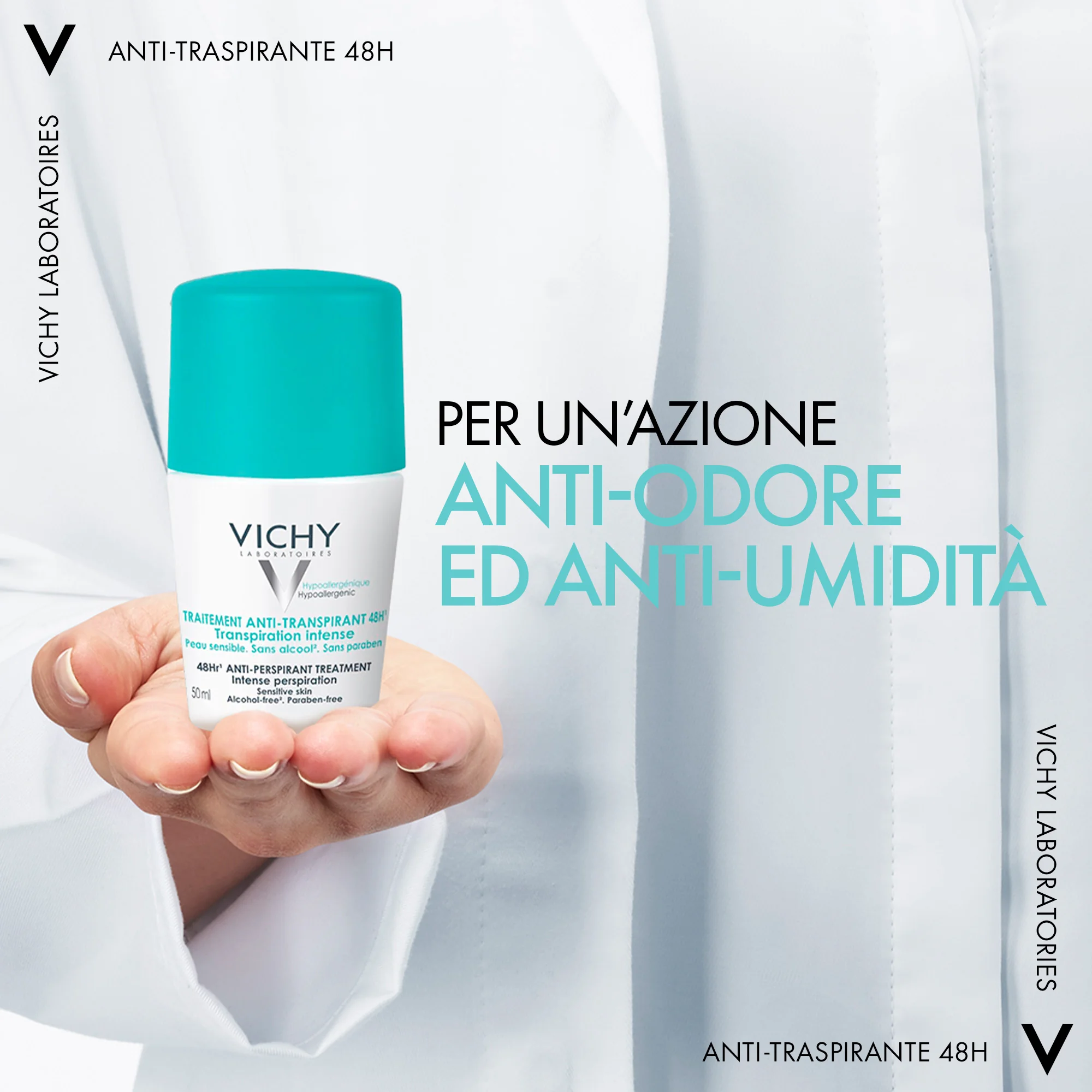 Vichy Deodorante Roll On Anti-traspirante 48h 50 ml Per Traspirazione Intensa