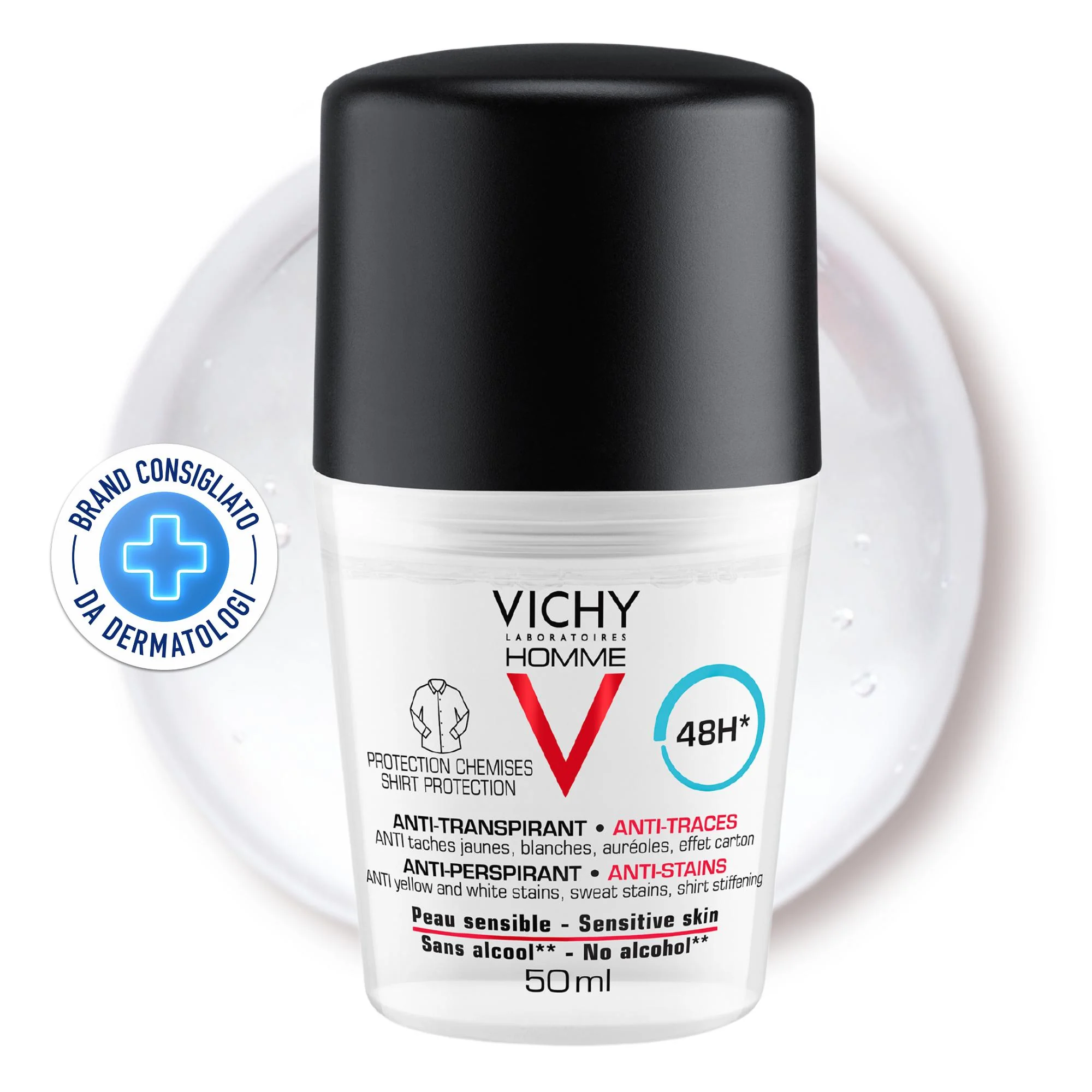 Vichy Homme Deo Anti-Macchie 50 ml Anti Traspirante