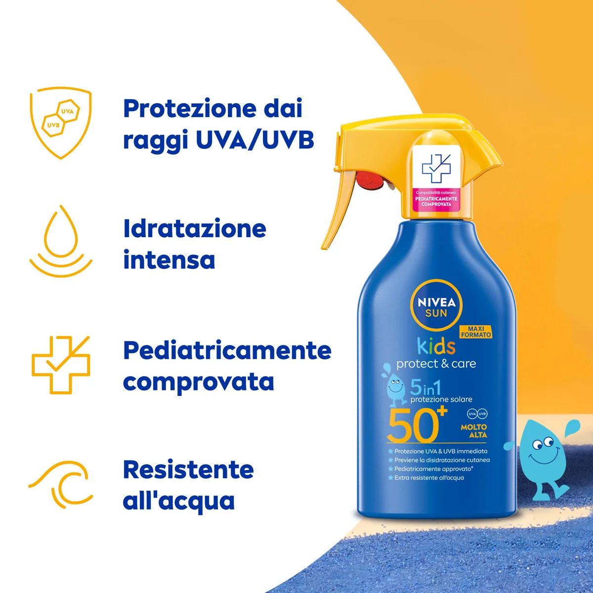 Nivea Sun Kids Protect& Care Spf50+ 270 ml Spray solare