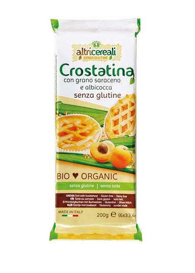 ALTRICEREALI CROSTATINA CON GRANO SARACENO E ALBICOCCA SENZA GLUTINE 200 G